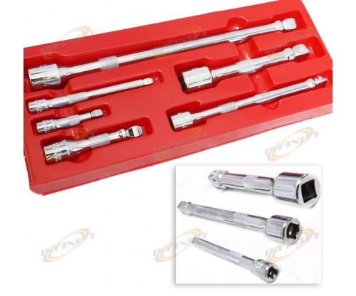6PC 1/4" 3/8" 1/2" DR WOBBLE EXTENSION BAR SET CRV TOOL